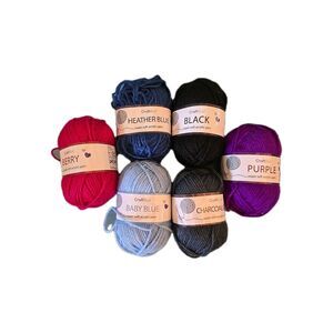 New CraftBud Super Soft Acrylic Yarn 11 Balls 6 Colors 100 yards 1.75 oz Crochet